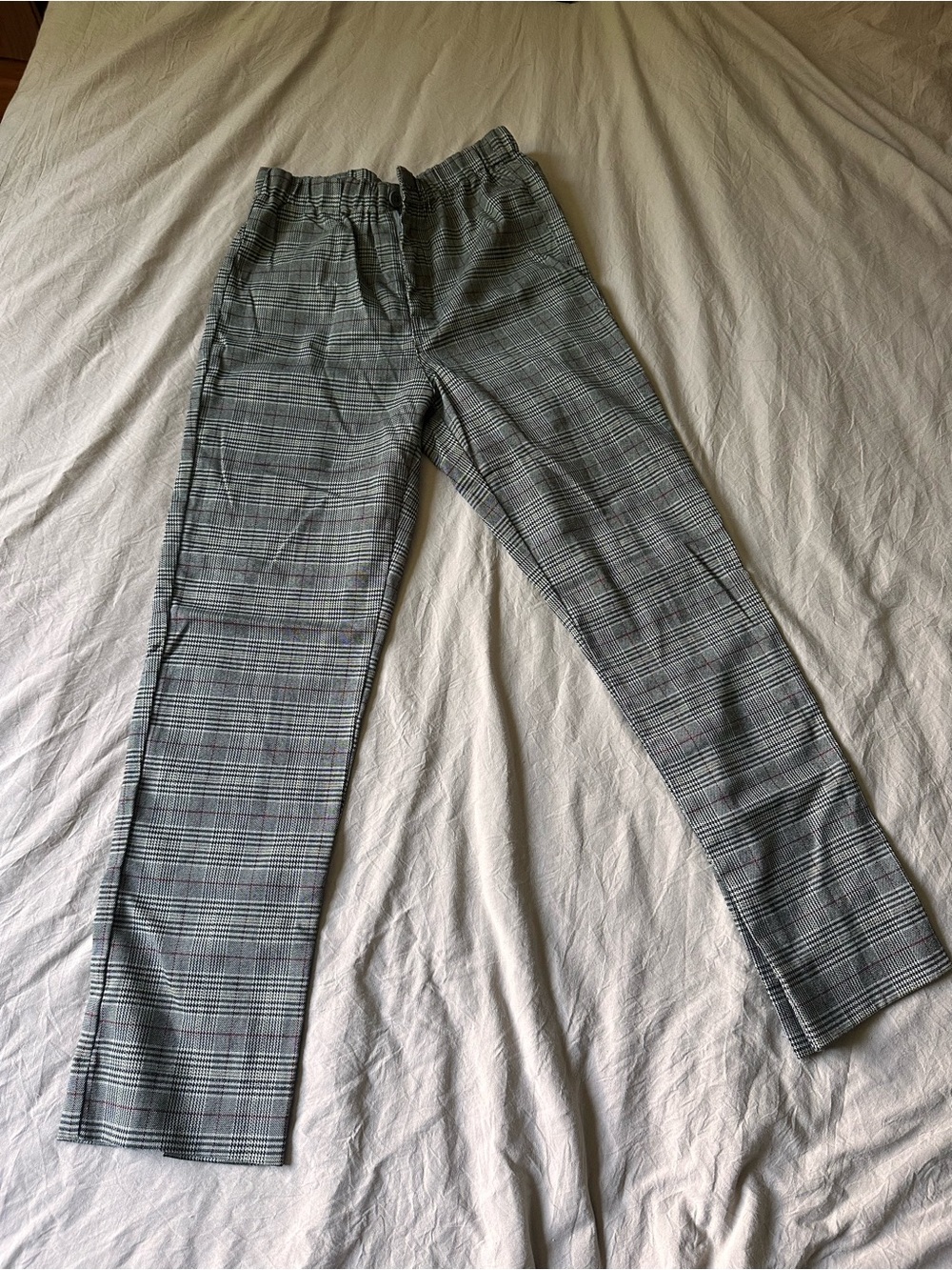 John Galt Black & Gray Plaid Relaxed Straight Pants